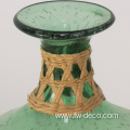 recycled green bubble glass bottles bud vase